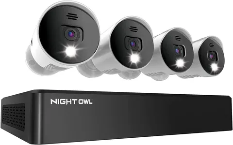 8 Channel 4K Bluetooth DVR with 1TB Hard Drive and 4 Wired 4K Spotlight Cameras