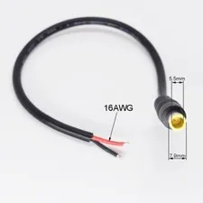 10pcs 30cm 16AWG 7.9x5.5mm DC Power Socket Connector Cord Cable Pigtail DIY Lead