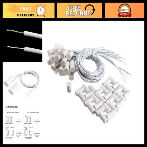 Recessed Wired Security Window Door Contact Sensor Alarm Magnetic Reed Switch 30