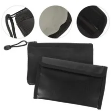 2Pcs Fireproof Storage Document Fire Resistant Bag for Office Bill File Home