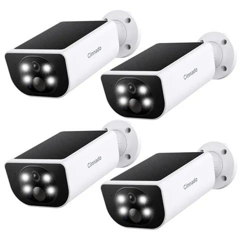 Cinnado Security Cameras Wireless Outdoor - Home Solar White