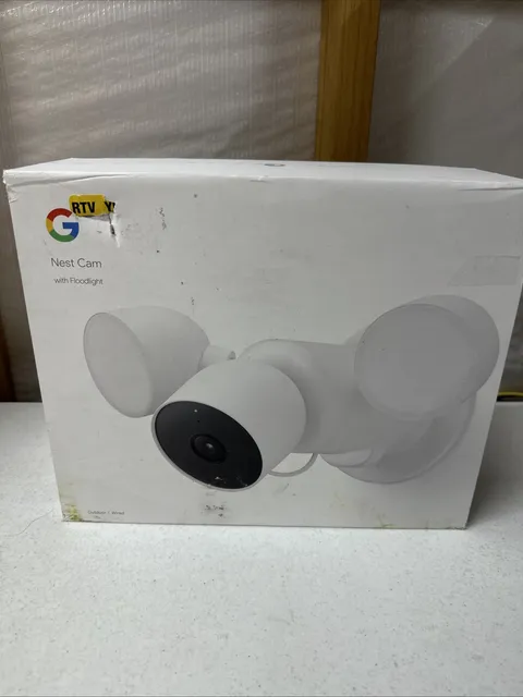 Google Nest Cam W/Floodlight (GPLE9 & G3AL9) Outdoor Security Camera Snow (NEW)