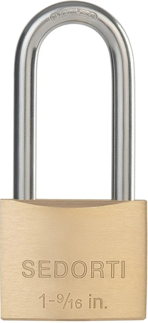 Outdoor Weatherproof Padlock W/ Stainless Steel Shackle & Solid Brass Body