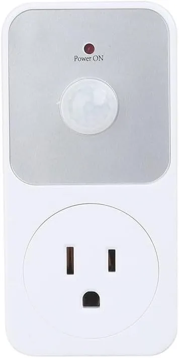 PIR Motion Sensor Power Socket Switch 110V Infrared Outlet 1800W Indoor White