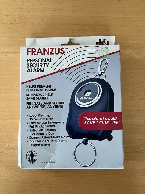 FRANZUS P-7000 Personal Security Siren 95 Decibel Doors Windows Hotel Rooms Self