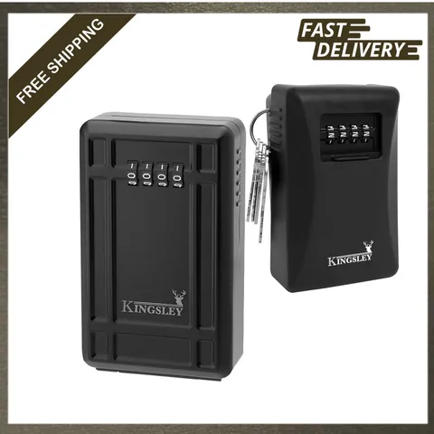 Key Lock Box Weatherproof Wall Mount Secure Combination Safe for Keys Indoor