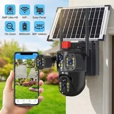 Camara De Seguridad Solar Inalambricas Para Exterior Con Vision Nocturna y Audio
