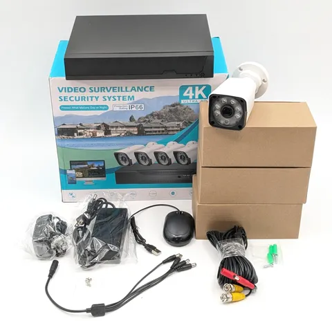 Video Surveillance Outdoor Security 4-Camera System 4K Ultra HD IP66