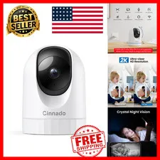 Security Camera Indoor 2K 360° WiFi Pet Baby Monitor Night Vision 2-Way Audio