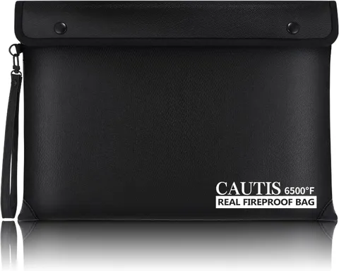 Upgraded Fireproof Money Bag, 6500℉ Important Document Fireproof Bag with Firepr