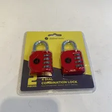 Desired Tools 4-Dial Combination Lock 2-Pack