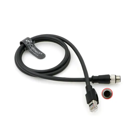 M12ACodeRJ45EthernetCable 8Pin Male To RJ45 For Cognex DM300 3.3Ft/1M