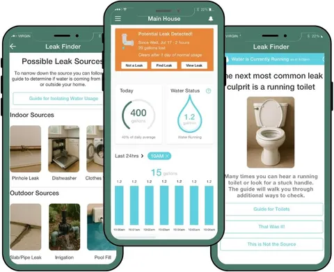 F2X Smart Home Water Monitor and Leak Detector (Newest Model) – Real-Time Water