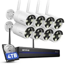 ANNKE 3MP Wireless AI Security Camera System 8CH NVR Two Way Audio Recording 4TB