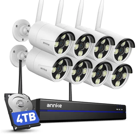ANNKE 3MP Wireless AI Security Camera System 8CH NVR Two Way Audio Recording 4TB