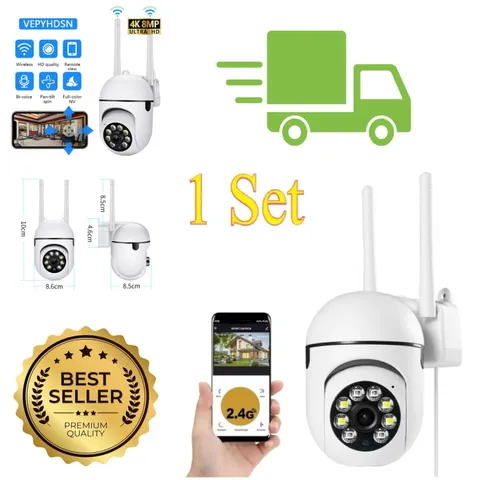 8MP Wi-Fi PTZ Security Camera 4X Zoom Night Vision Two-Way Audio