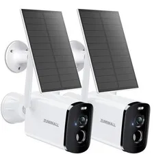 2K Solar Security Cameras Wireless Outdoor - 2 Packs