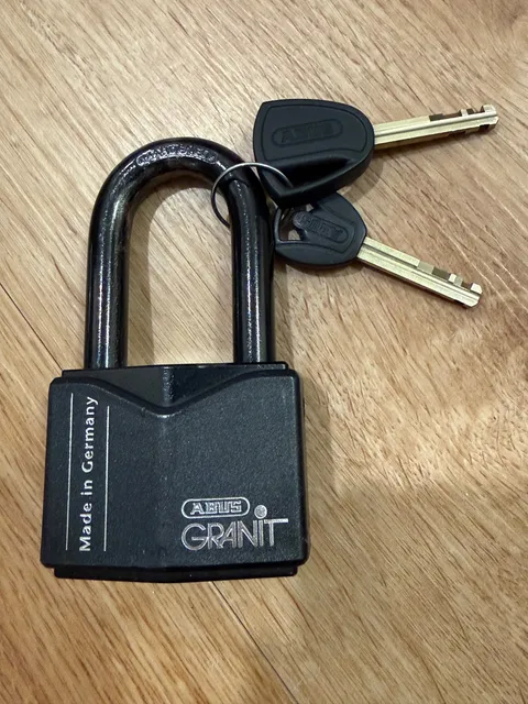 ABUS 37/55 Granit Padlock 2” Extended Shackle Hardened Steel Plus Keys Germany