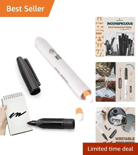 Twist Lock Marker Pen Diversion Safe - Hidden Cash & Jewelry Storage (Black)