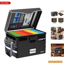 Durable Lockable Fireproof Box - 5200°F Resistance for Documents & Valuables