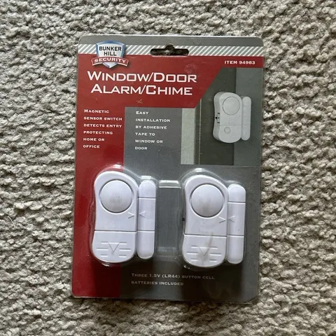 Bunker Hill Security Wireless Window/Door Alarm Chime 2-Pack White Battery