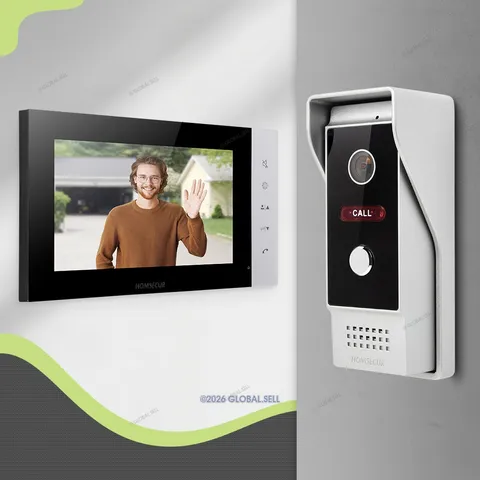 HOMSECUR 4 Wire Video Door Phone Intercom Doorbell 1080P Monitor 2.0MP Camera