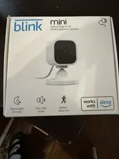 Blink Mini Indoor Plug-In HD Wi-Fi Camera Alexa Motion 2-Way Audio White