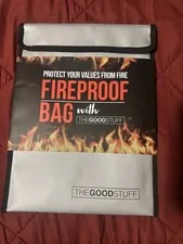 The Good Stuff Fireproof Bag Document Safe Waterproof Valuables Protection NEW