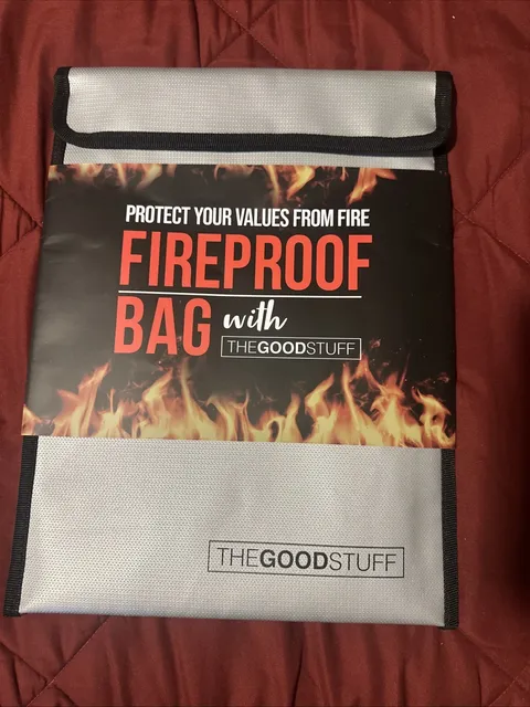 The Good Stuff Fireproof Bag Document Safe Waterproof Valuables Protection NEW