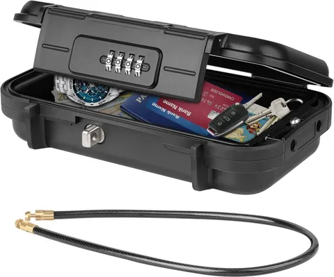 Portable Safe Box, Waterproof Anti-Theft Beach  Safe Box Combination Security Lo