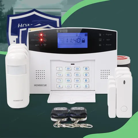 HOMSECUR Wireless WIFI 4G GSM Burglar Intruder Alarm System IOS/Android APP