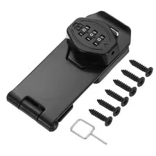 Keyless Cabinet Combination Lock 4" 3-Digit Password Hasp Lock Black