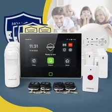 HOMSECUR Wireless WIFI 4G GSM LCD Home House 7" Alarm System With SOS Intercom