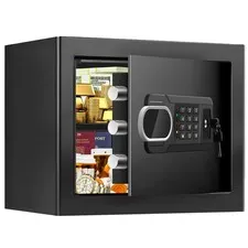 1.3 Cuft Small Fire Safe Box for Home, Personal Safe with Electronic Keypad a...