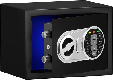 Digital Safe Box with Sensor Light, Electronic Keypad, Steel Construction, Hidde