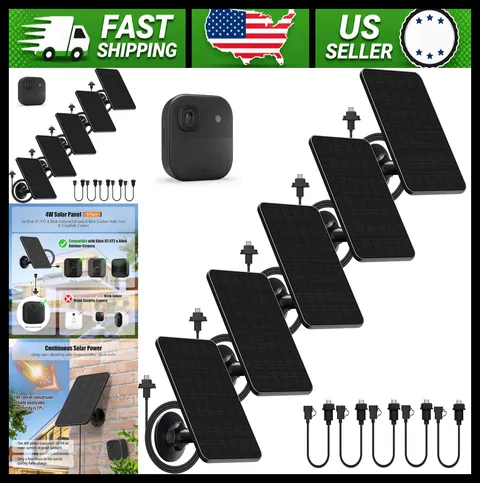 Rhorawill 5 Pack Solar Panel for Blink Outdoor Camera with 13.1ft Cable