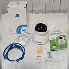 4SDOT 360° Pan Tilt WiFi Smart Security Camera IPC360 App w/ Box & Accessories