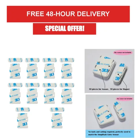 ONTEN Replacement Adhesive for SimpliSafe Sensors - Pack of 20