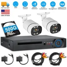 8CH H.265+ Surveillance DVR 5MP Security Camera IP66 Bullet Cameras 500G HDD