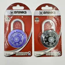 Combination Lock Padlock LOT of 2 Brinks School Locker Gym Cut/Pry Resistant NEW
