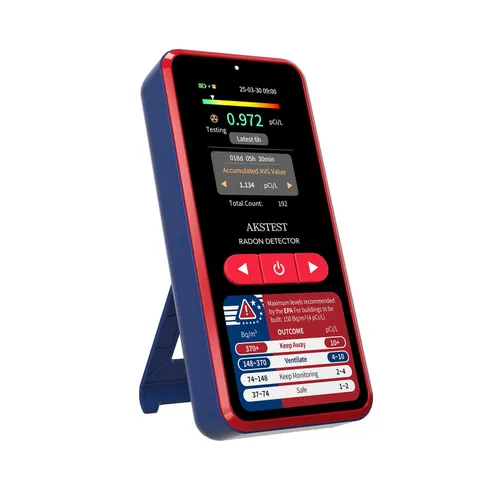 Akstest Rm-60 Radon Detector Tft Color Display Long-Term Radon Monitor Usb