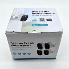 4 Pack White 2K Wireless Wi-Fi Outdoor Home Security Camera Model CG6