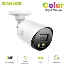 SANNCE 1080P Security Camera HD 2MP Full Color Night Vision Outdoor CCTV 3D DNR