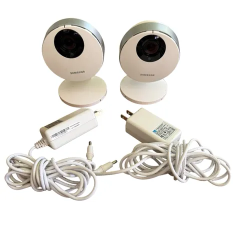 Set 2 Samsung SNH-P6410BN SmartCam HD Pro 1080p Wi-Fi Cameras w/ Power Adapters