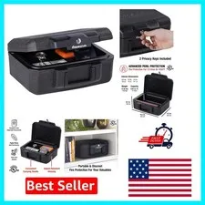 Compact Fireproof Money Safe with Key Lock - Ultimate Protection for Valuables