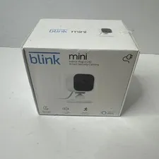 Blink Mini Compact indoor plug-in smart security camera 1080p HD, New/Sealed