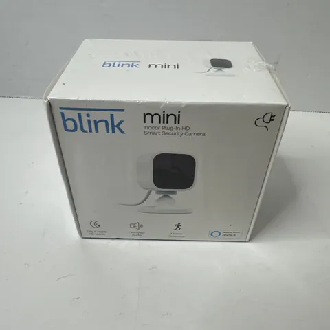 Blink Mini Compact indoor plug-in smart security camera 1080p HD, New/Sealed
