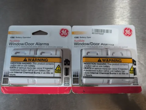 GE Audible Window Door Alarms 2 Pack Lot of 2 Wireless Home Security 4 Total #62