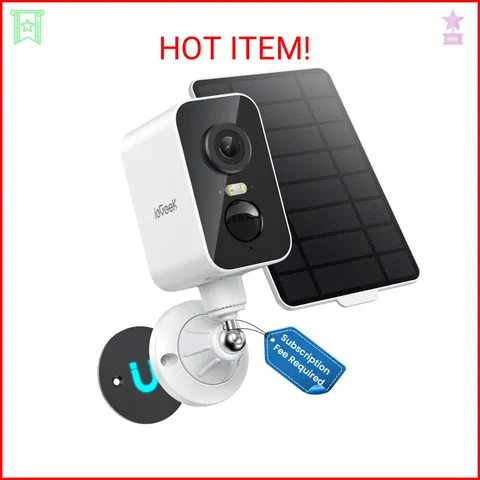 ieGeek 4G LTE Cellular Security Camera Wireless Outdoor, No WiFi Solar Power Cam