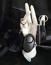 Black Small Version Self-defense Keychain Loud Alarm Window/seatbelt Breaker Pom
